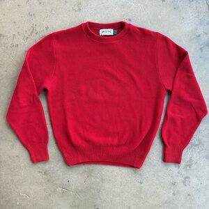 Vintage American Eagle Woven Sweater Size Large Made in USA 100% Cotton Red